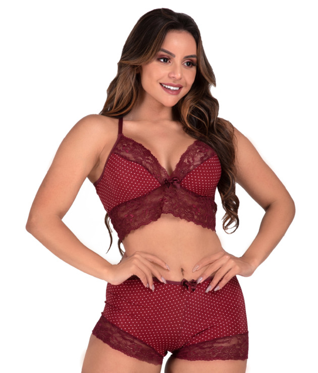 Short Doll em liganete e renda - Leticia