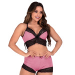Short Doll em liganete e renda - Leticia