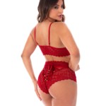 Conjunto de lingerie com calcinha lacradora