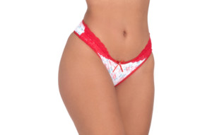 Calcinha em microfibra estampada e renda - Joana