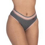 Calcinha mescla com elástico bordado - Vayne