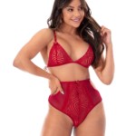 Conjunto cintura alta com renda sensual - Liana