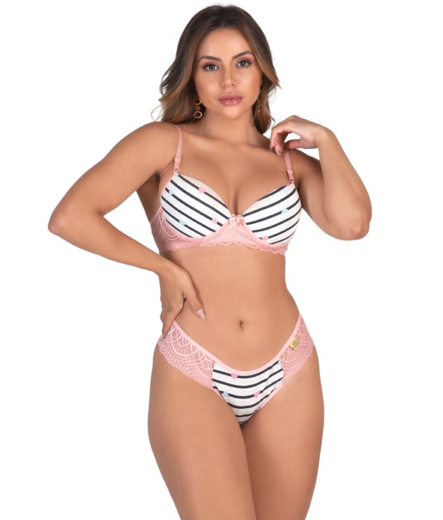 Conjunto estampado e renda - Lissandra