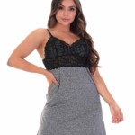 Camisola em mescla com renda - Gaya