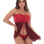 Camisola sexy estampada com calcinha - Francieli