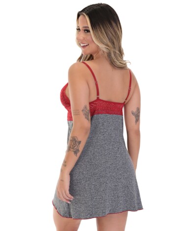 Camisola em mescla com renda - Gaya