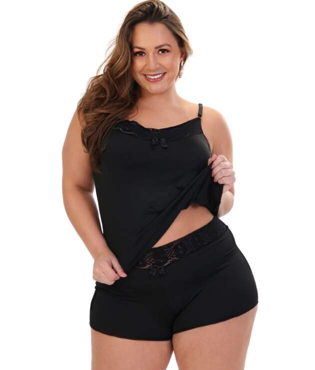 Baby Doll Plus Size com Renda