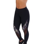 Calça legging com tule e estampa