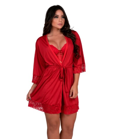 Conjunto sexy com Robe Feminino