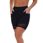 Short Fitness com elástico colorido e bolso