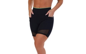 Short Fitness com elástico colorido e bolso