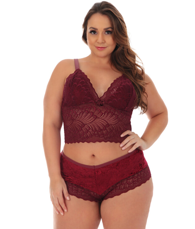 Baby Doll Plus Size de Veludo