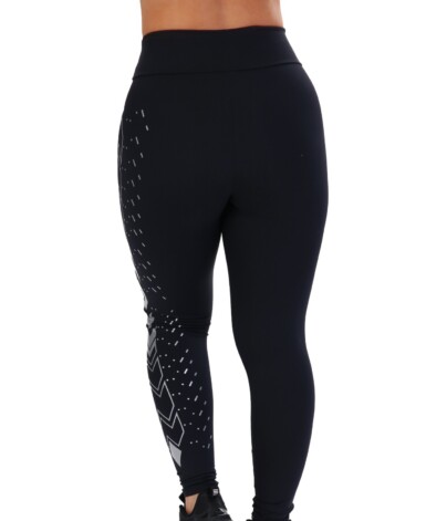 Calça Legging Preta com estampa lateral