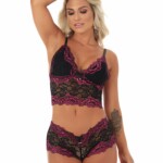 Lingerie de renda sensual com calesson