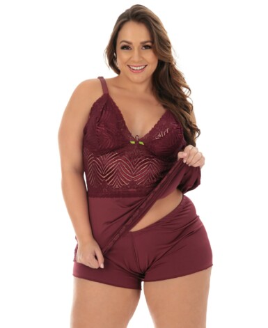 Baby Doll Plus Size com Renda