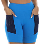 Bermuda fitness azul com bolso