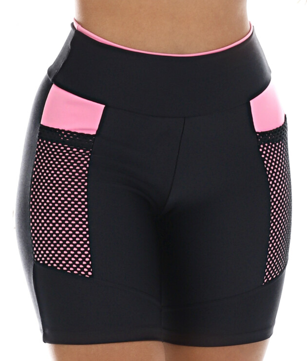 Bermuda fitness com bolso rosa