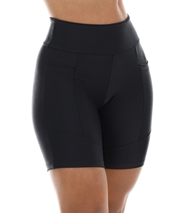 Bermuda fitness preta com bolso