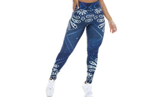 Calça legging azul sublimada