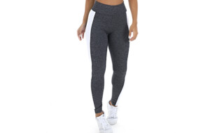 Calça legging mescla com faixa branca