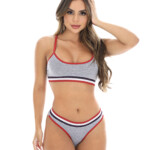 Conjunto nadador com elástico colorido