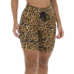 Short Fitness em animal print amarelo
