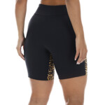 Short Fitness em animal print amarelo costas