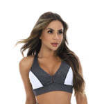 Top mesclado com faixa branca