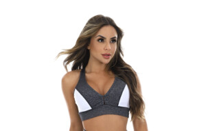 Top mesclado com faixa branca