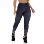 Calça legging preta sublimada