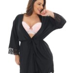 Robe feminino em microfibra com renda Plus size Talilta Frente