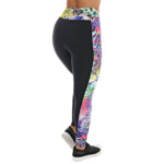 Calça legging preta com Estampas