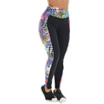 Calça legging preta com Estampas