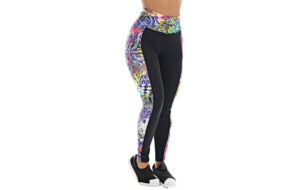 Calça legging preta com Estampas