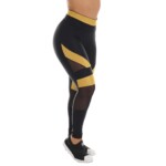 Calça legging com detalhe em dourado