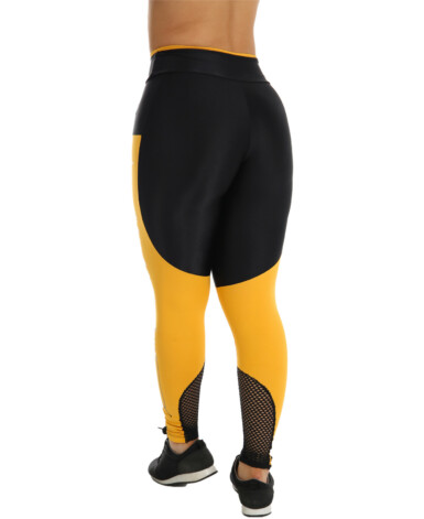 Calça legging com tela em detalhe Tempero