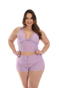 Conjunto Plus Size de Renda com Aro