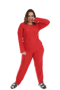 Pijama Longo Feminino Plus Size