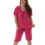 Pijama Plus Size Pescador em poá