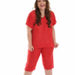 Pijama Plus Size Pescador em poá