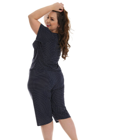 Pijama Plus Size Pescador em poá