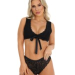 Conjunto de Lingerie com Renda e Laço