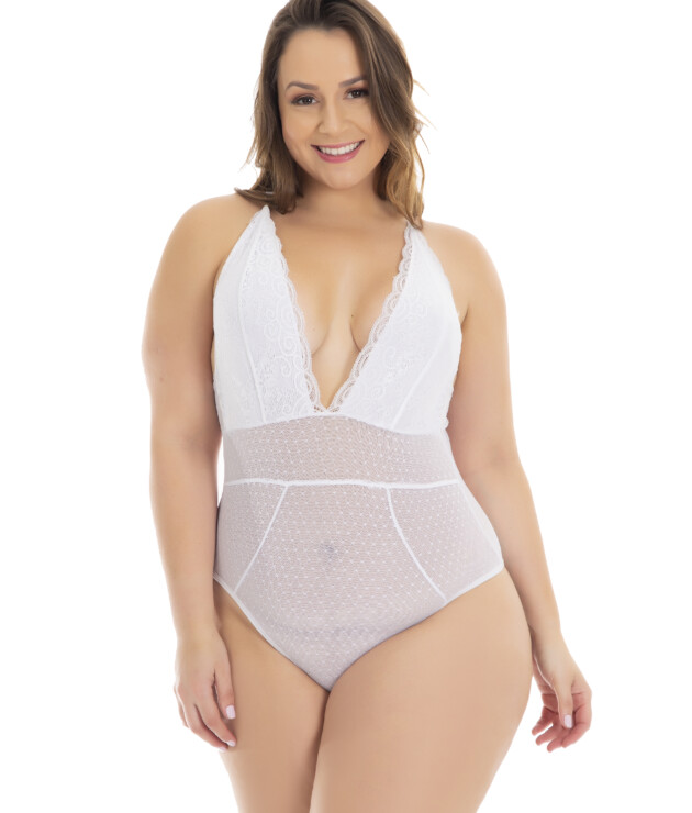 Body Plus Size Renda e Tule