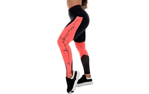 Calça legging com tela silk em Salmão