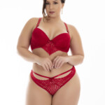 Conjunto Plus Size Sexy de Renda com strappy