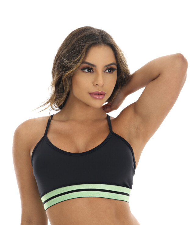 Top com bojo com listras verde