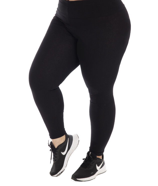 Calça Legging de Algodão Plus Size