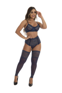 Conjunto de Lingerie Sensual com Meia Calça
