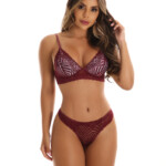 Lingerie Sexy de Renda com Strass