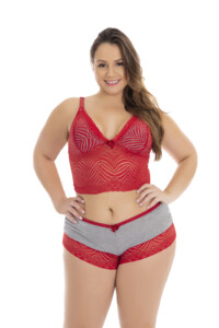 Short Doll Amamentação com Renda Plus Size